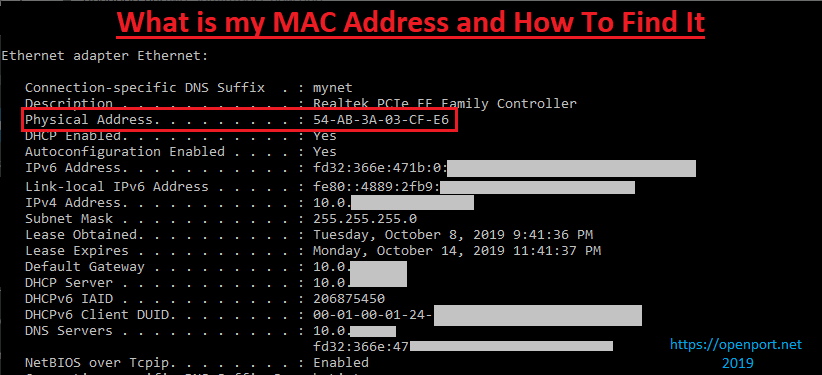 how to check mac address of computer